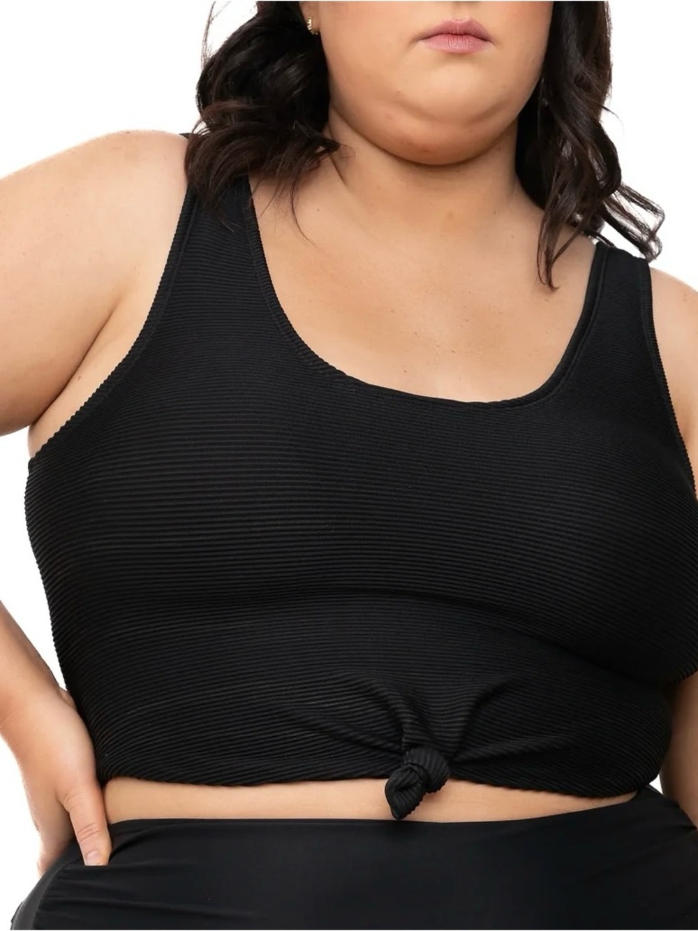Coral Reef Black Ribbed Swimsuit